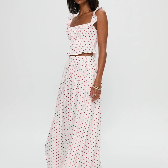 Princess Polly White and Red Polka Dot Set - Picture 2 of 3